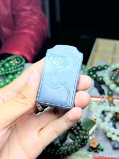 101【和田玉】青花年年有余牌